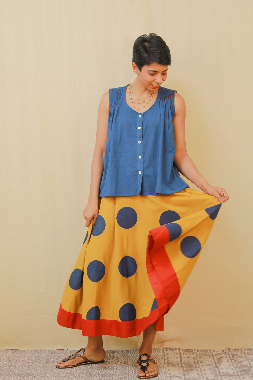 Cotton madras skirt