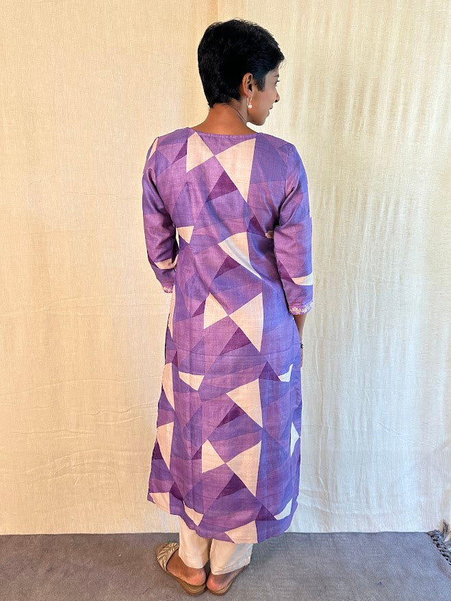 Tussar hand embroidered kurta