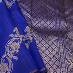 Royal blue vines silk saree 1