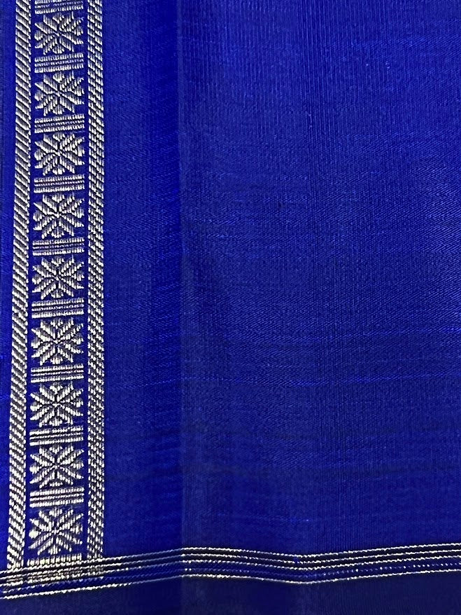 Royal blue vines silk saree 3