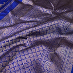 Royal blue vines silk saree 4