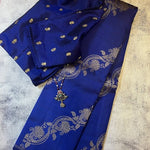 Royal blue vines silk saree