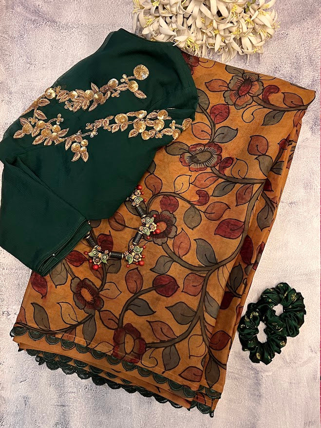 Sameeksha floral organza saree