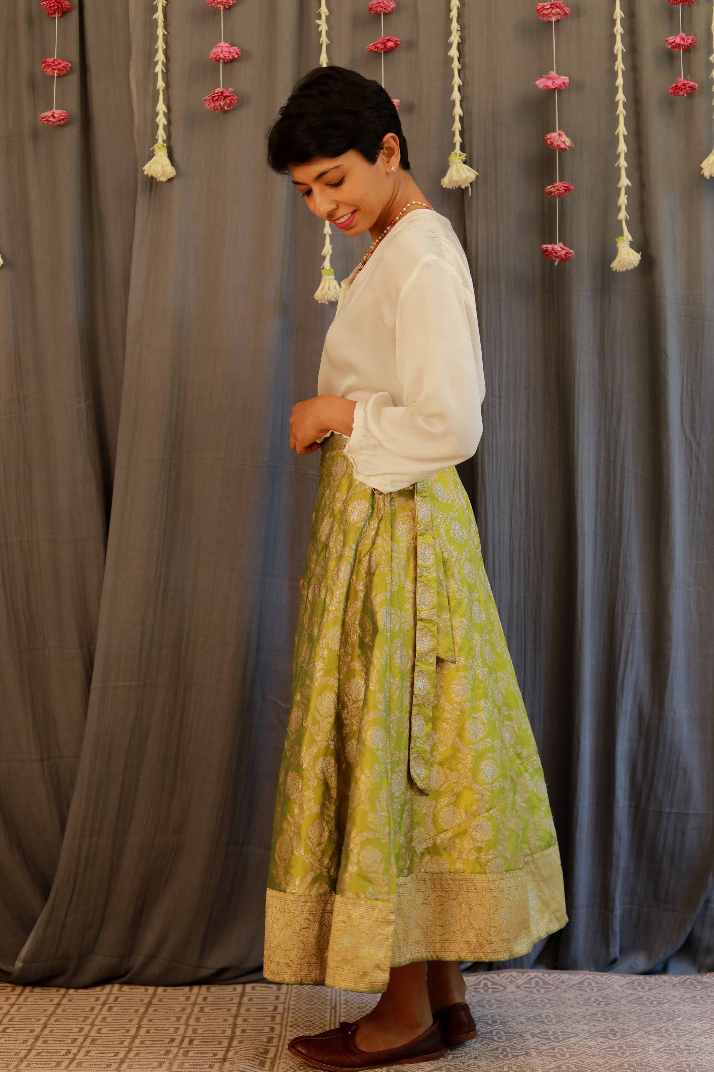 Silk brocade skirt