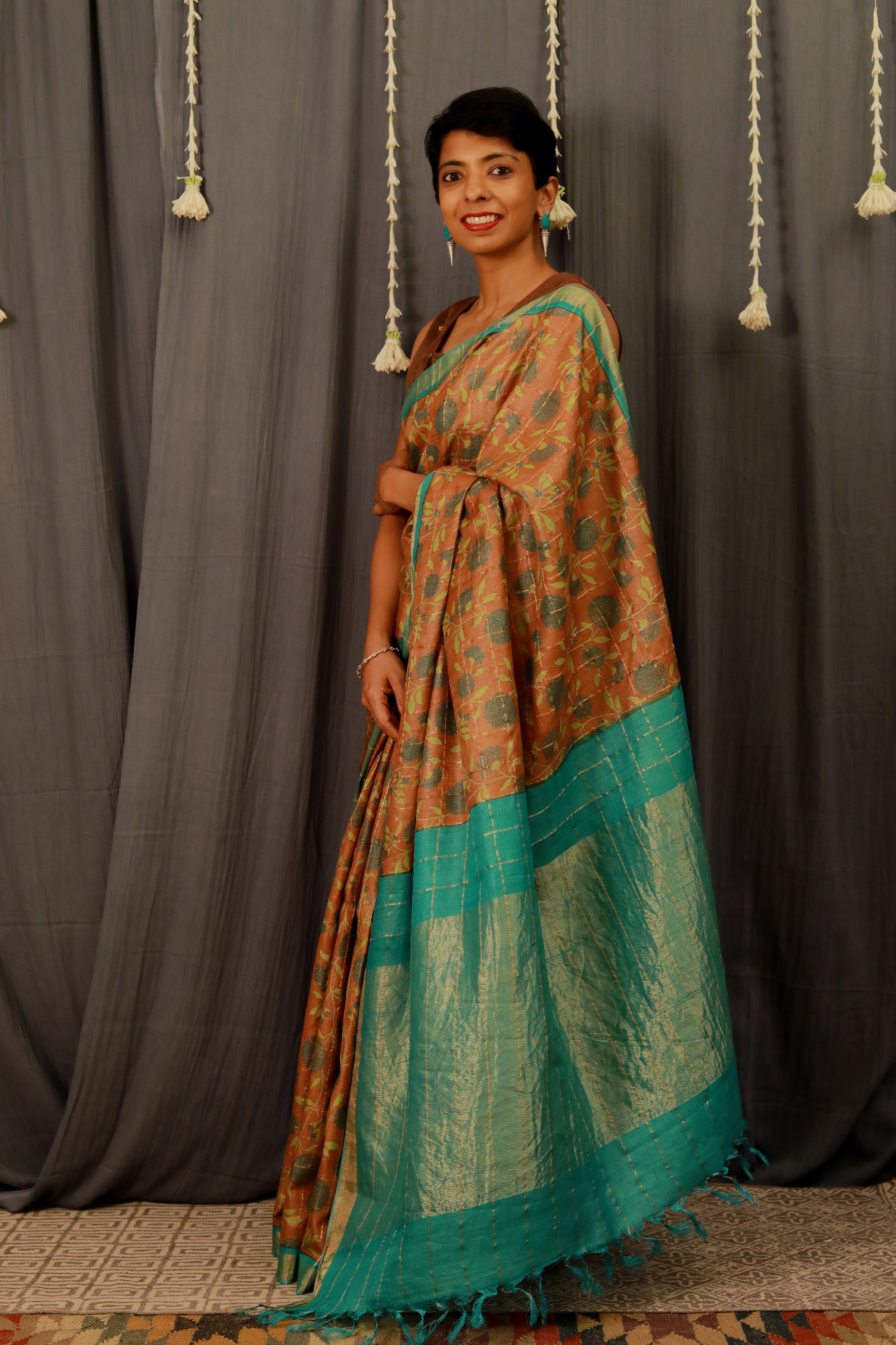 Maya Chrysanthemum tussar saree