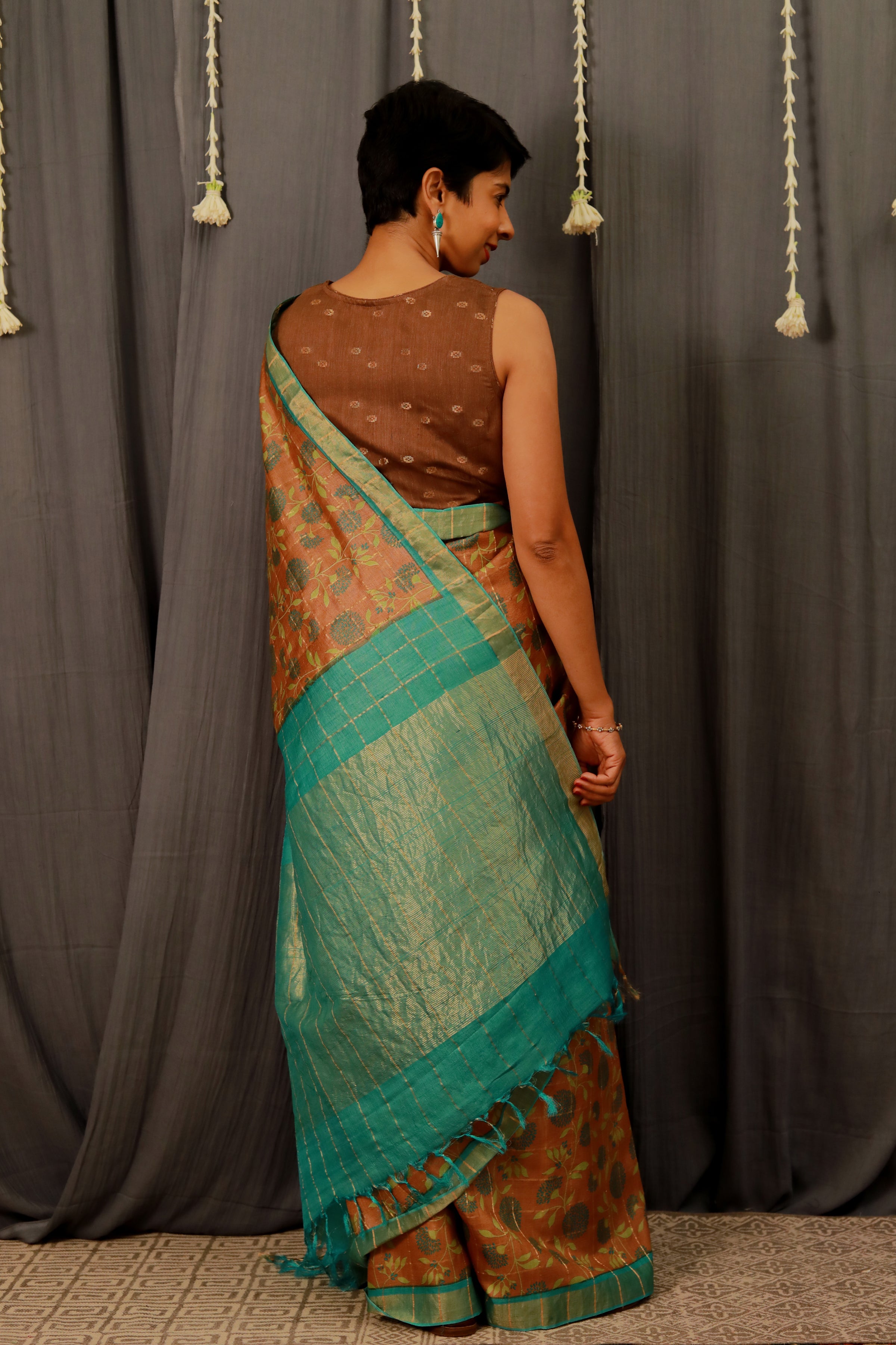 Maya Chrysanthemum tussar saree