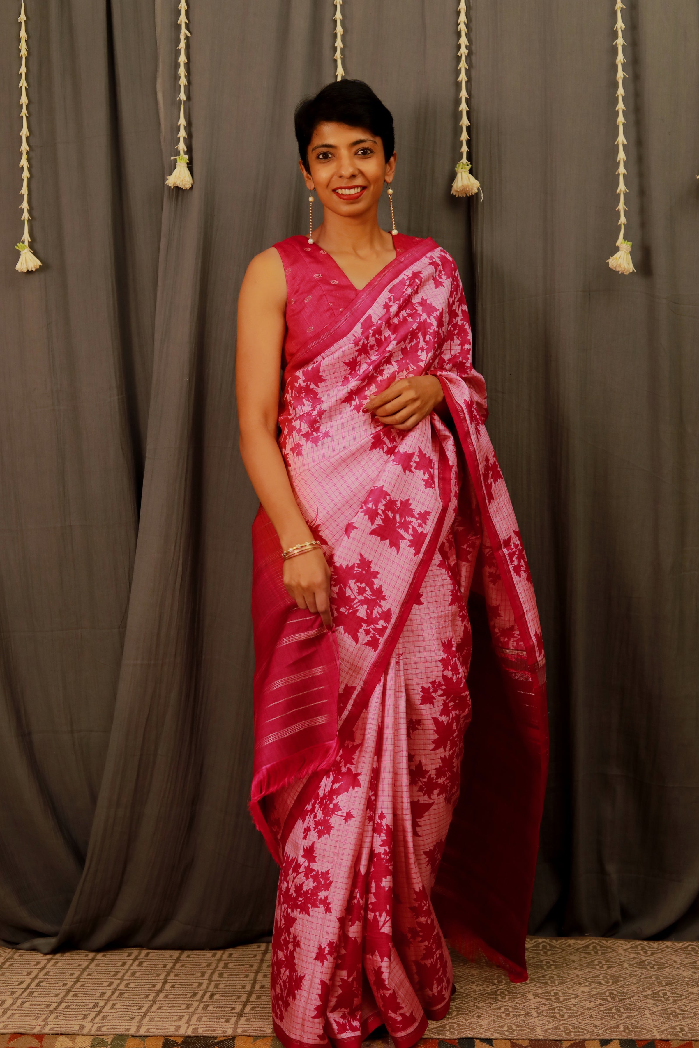 Mila maple leaf kanchi silk saree