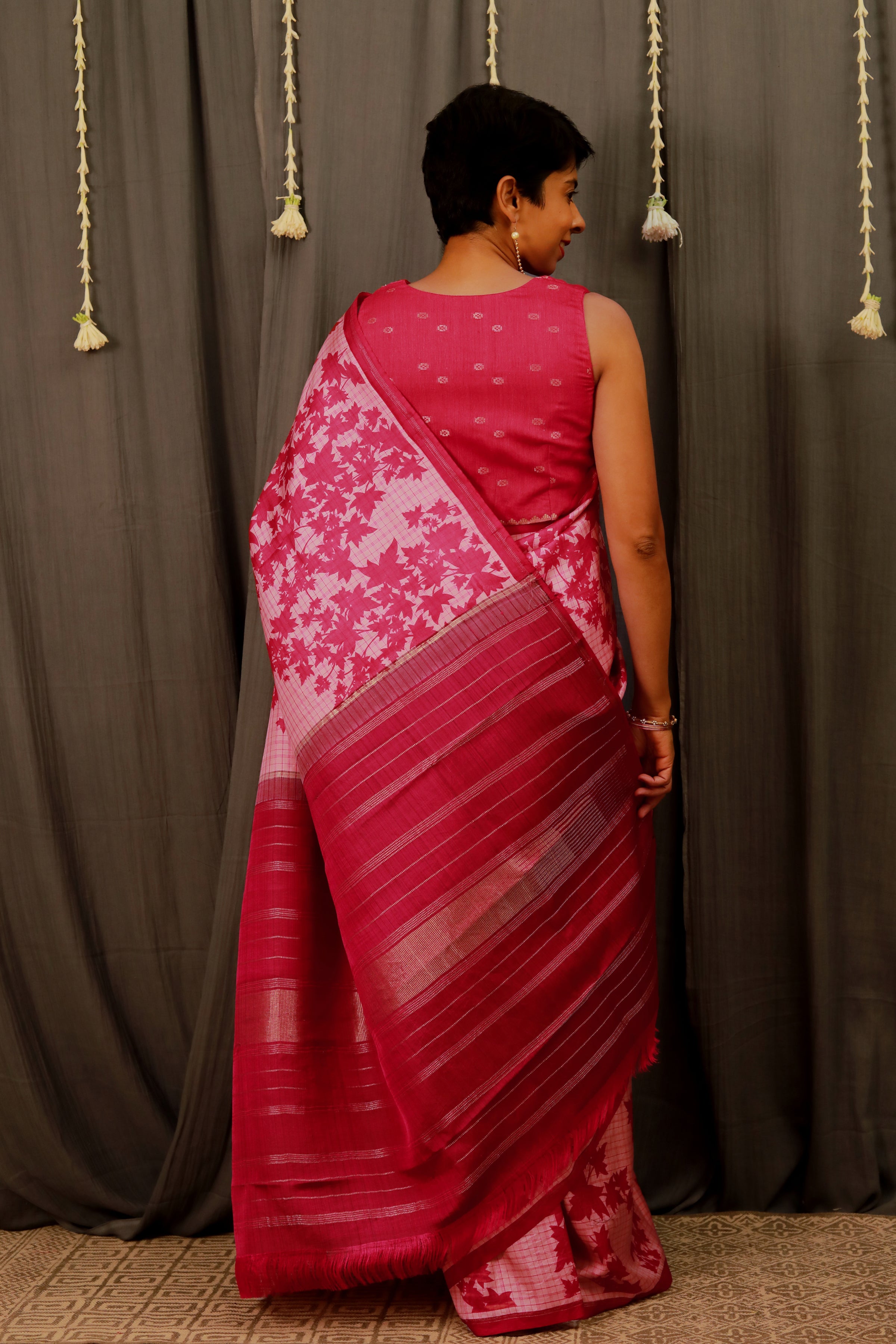 Mila maple leaf kanchi silk saree