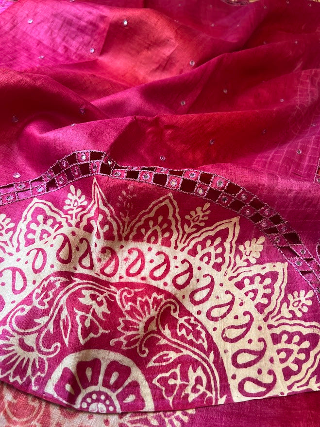 Tashi Arch cutwork tussar saree