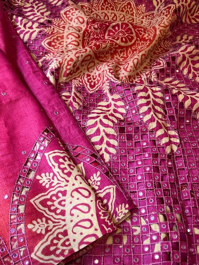 Tashi Arch cutwork tussar saree