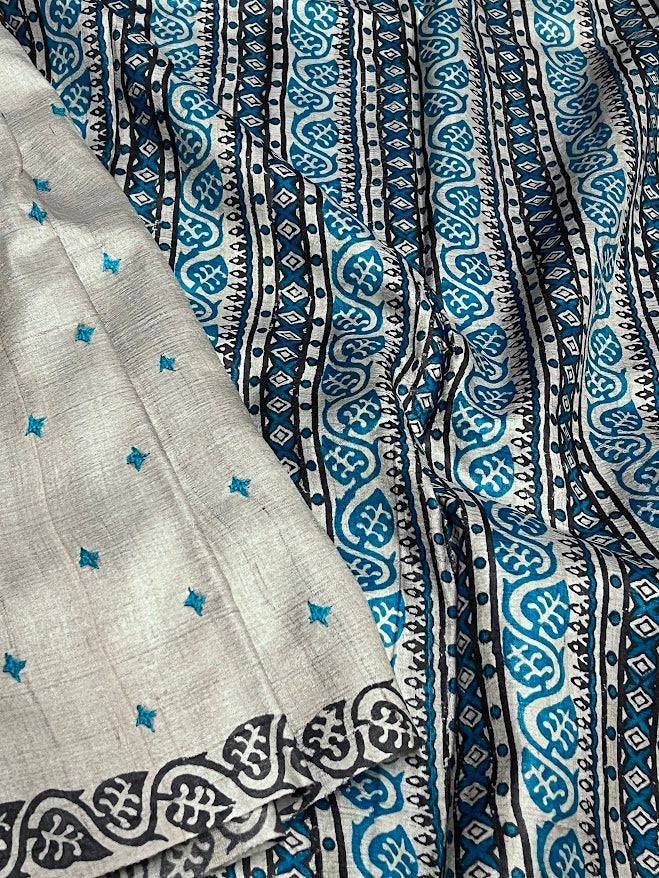 Tashi rising border tussar saree