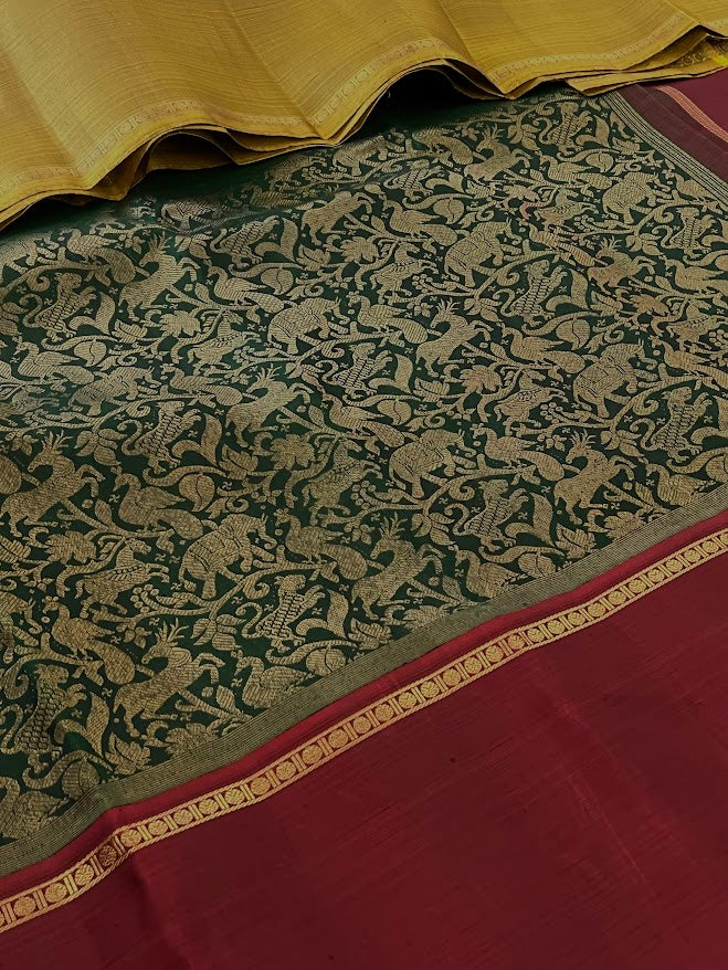 Trayi Green vanasingaram kanchipuram silk saree 3