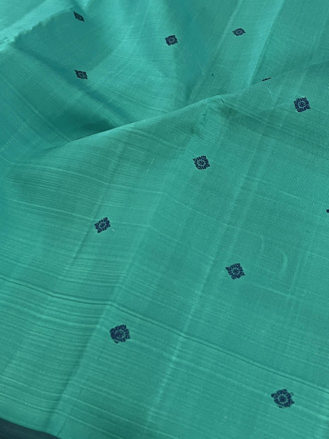 Vera Teal zero zari kanchipuram silk saree 3