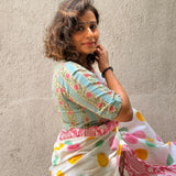 Polka Ikat Twist Handloom Cotton Saree
