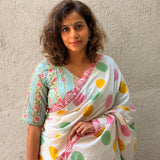 Polka Ikat Twist Handloom Cotton Saree
