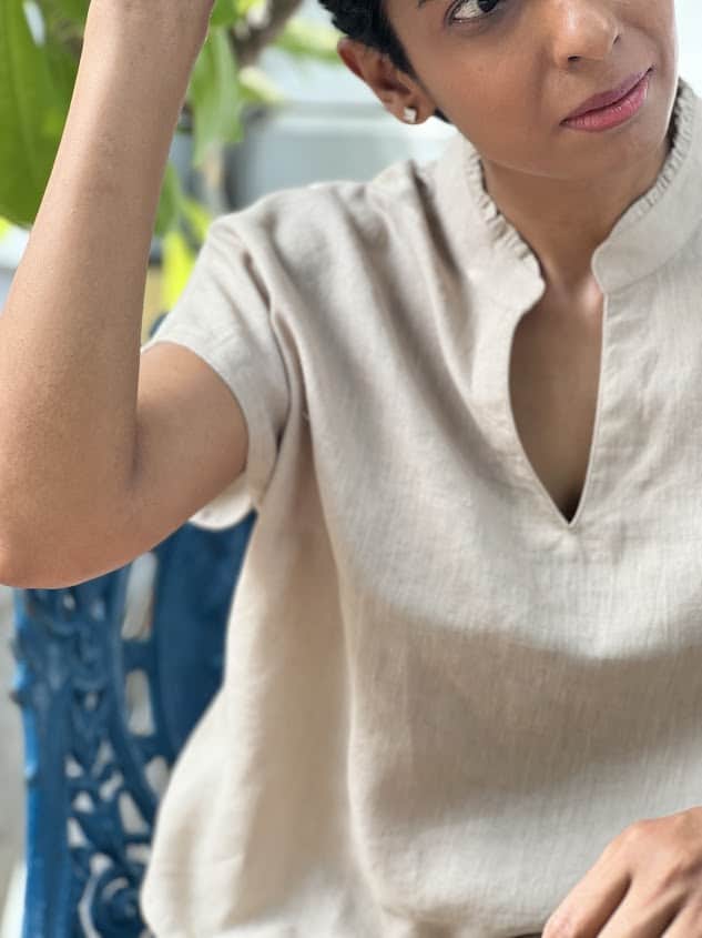 beige linen box shirt 2