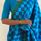 Mila mosaic printed kanchipuram silk saree