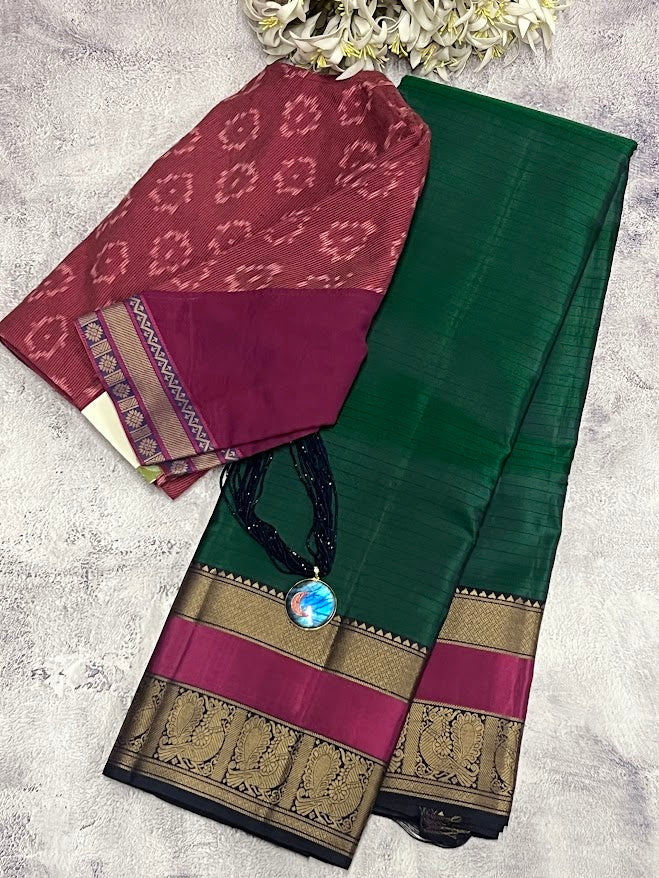 Kimaya lines silk saree green