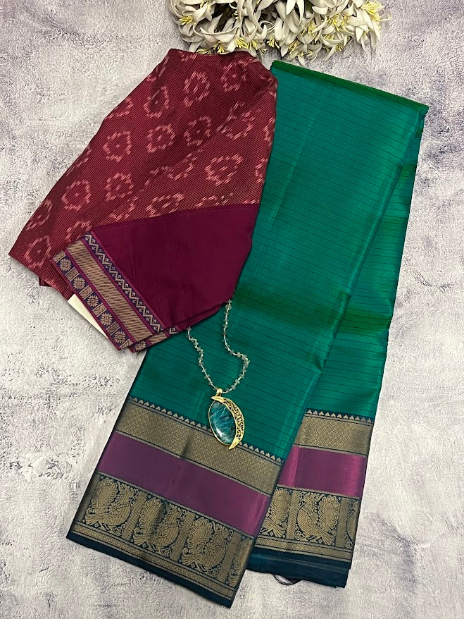 Kimaya lines silk saree green