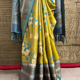 Mila Floral Thread Woven Border Silk Saree