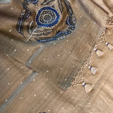 Ombre tussar hand painted saree