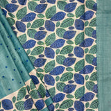 Tushara Foliage Kutch Work Tussar Saree