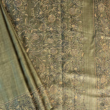 Tussar kantha embroidered saree