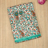 Veena Beige Floral Tussar Saree