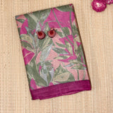 Veena Purple Floral Tussar Saree