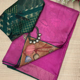 Mishrita Organza Flip Saree - Magenta