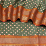 Mila Green Spark Thread Woven Border Silk Saree