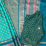 Mila Diamond Duo Thread Woven Border Silk Saree