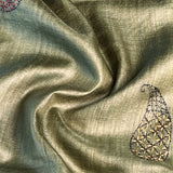 Tussar kantha embroidered saree