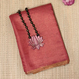 Maya Pink Zari Checks Tussar Saree