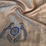 Ombre tussar hand painted saree