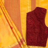 Mila Foliage Thread Woven Border Silk Saree