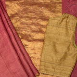Maya Pink Zari Checks Tussar Saree