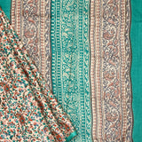 Veena Beige Floral Tussar Saree