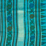 Kalpataru Teal Pallu Hand Painted Saree