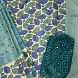 Tushara Foliage Kutch Work Tussar Saree