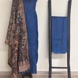 Tussar Cutwork Kurta Set - Blue