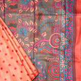Veena Orange Retro Tussar Saree