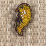 Brooches - Colourful Parakeet Face