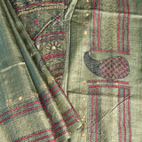 Tussar kantha embroidered saree