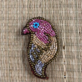 Brooches - Colourful Parakeet Face