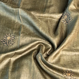 Tussar kantha embroidered saree