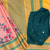 Mila Blossom Thread Woven Border Silk Saree