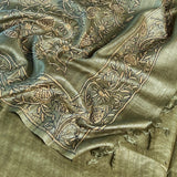 Tussar kantha embroidered saree