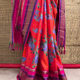 Mila Love Potion Thread Woven Border Silk Saree