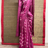 Jhaalar Purple Cutwork Tussar Saree
